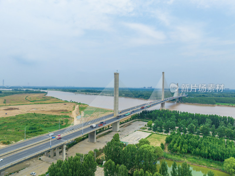 山东济南建邦黄河大桥航拍