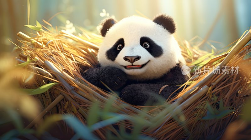 可爱的大熊猫插画