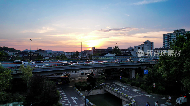 杭州城市风光航拍图