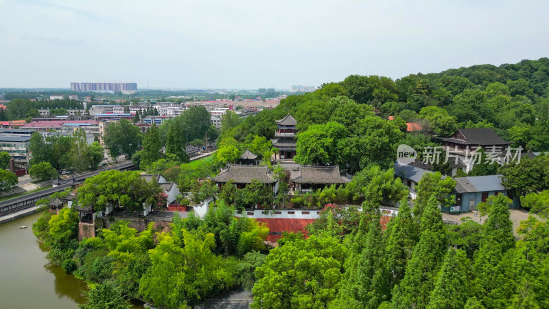 航拍湖北黄冈东坡赤壁景区