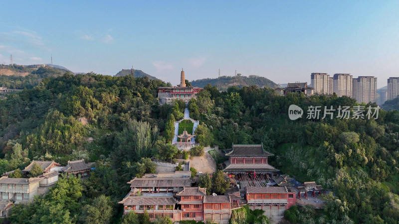 甘肃兰州白塔寺航拍