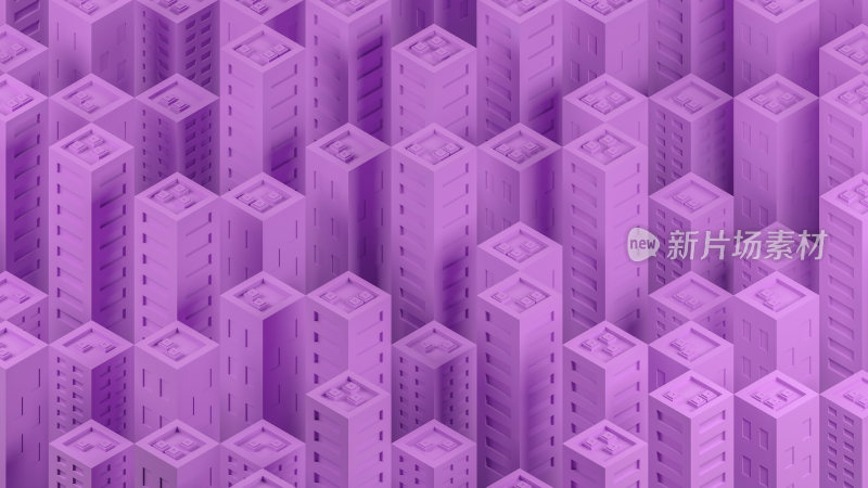 3D立方体抽象建筑群