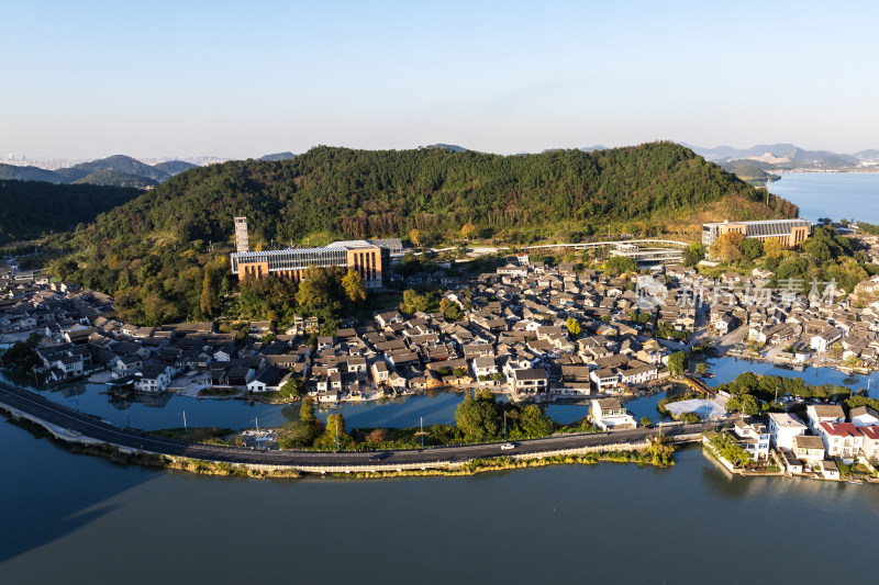 浙江宁波东钱湖陶公村航拍