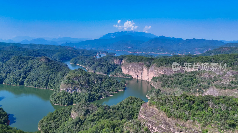 泰宁大金湖丹霞地貌5A景区航拍图