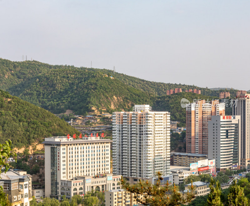 陕西延安宝塔山城市建筑景观