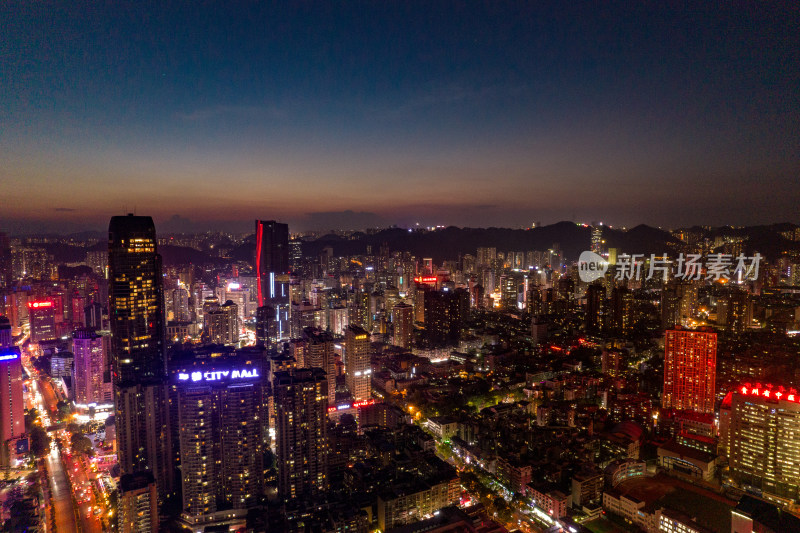 贵阳城市夜景灯光航拍摄影图