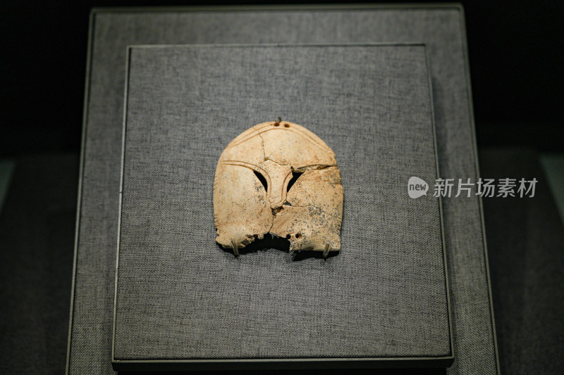 博物馆陈列的历史文物陶片