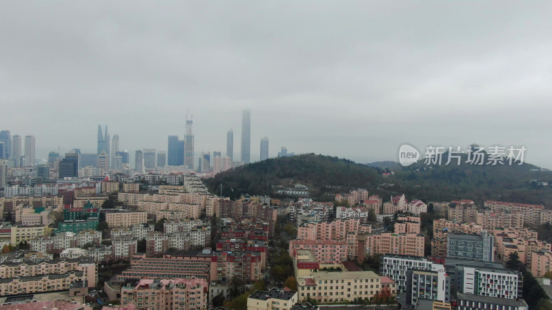 航拍山东青岛城市风光