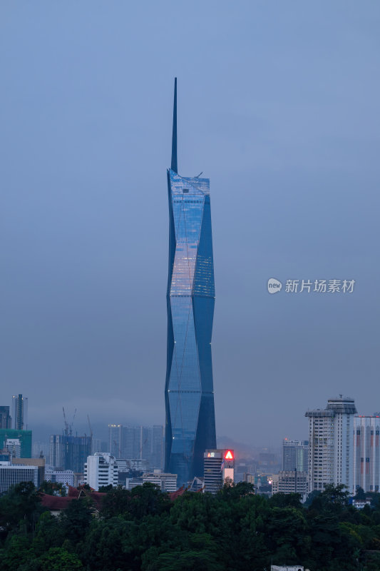 马来西亚吉隆坡莫迪卡日落夜景