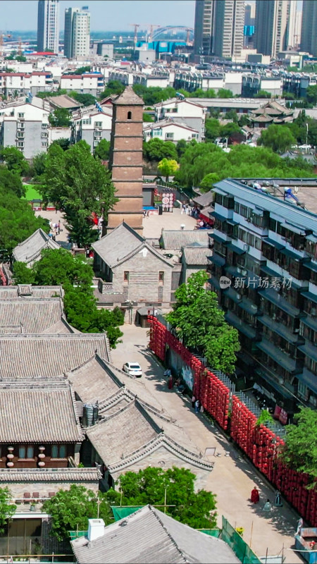 河南洛阳城市风光交通航拍图