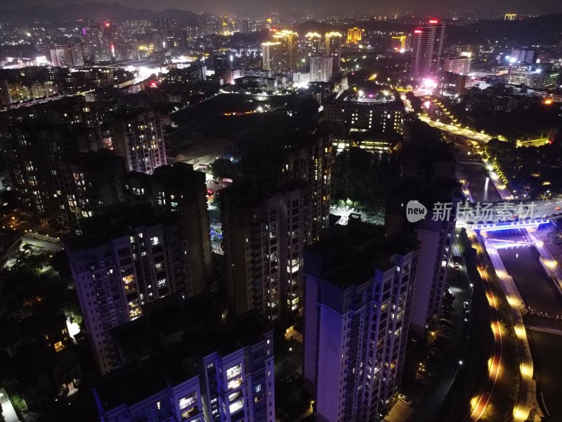 广东东莞：清溪河沿岸夜景