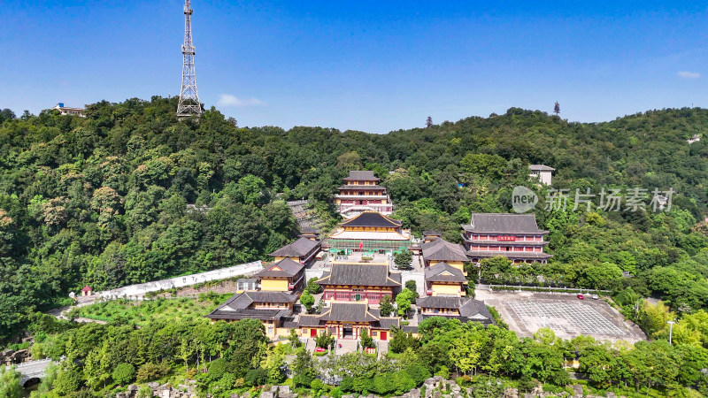 航拍湖北鄂州西山古灵泉寺