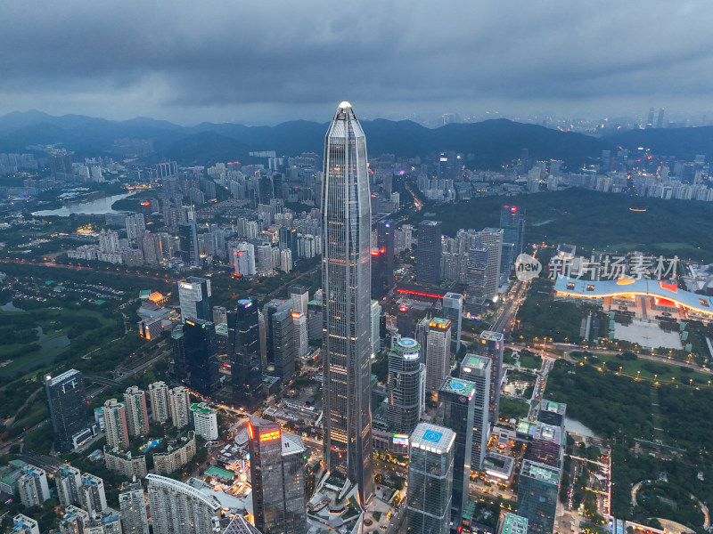 深圳平安金融中心航拍鸟瞰