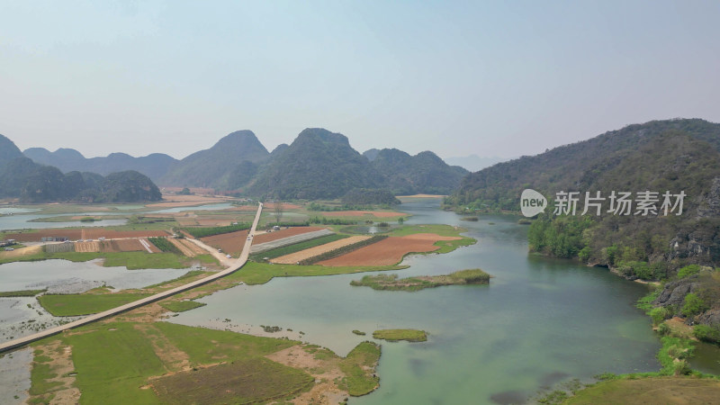 云南普者黑5A景区航拍风景