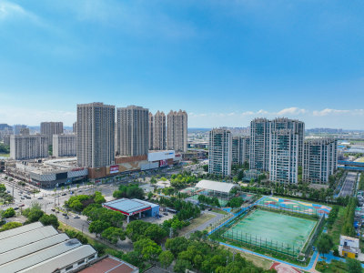 航拍昆山城市乡村建筑风光大景