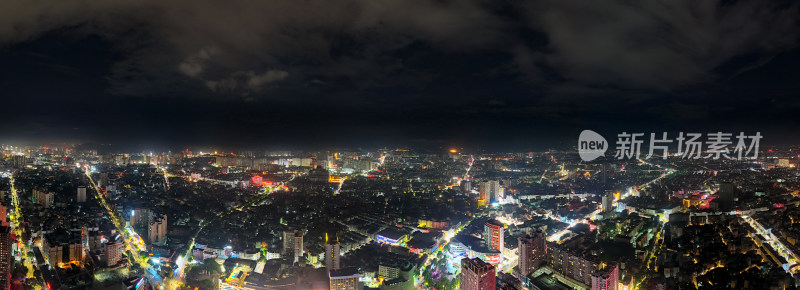 玉林城市夜景航拍全景图