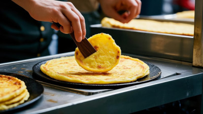 街头摊煎饼制作过程