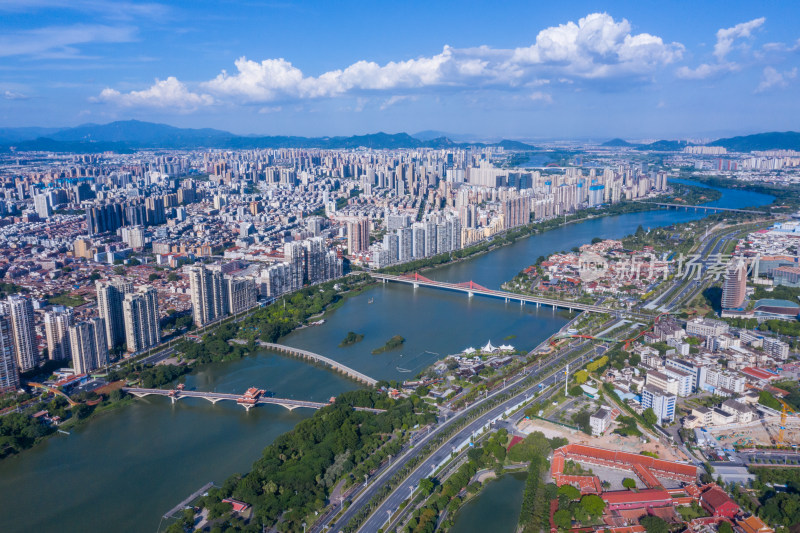 漳州市区航拍风光全景