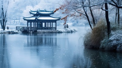 冬季唯美雪景海报背景配图高清摄影图