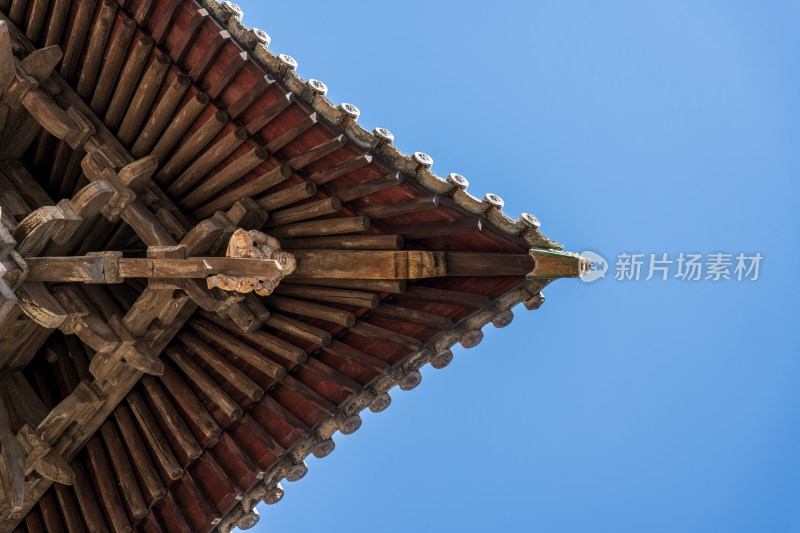 山西晋城青莲寺古建筑斗拱细节特写