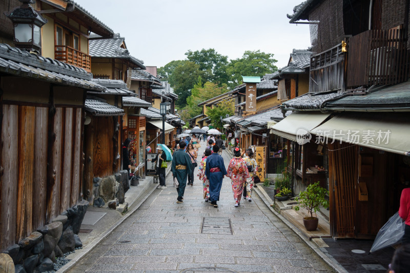 日本京都清水寺景区的古建筑街道