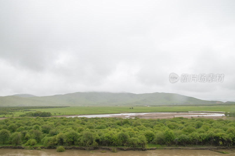 阴雨天的草原风光