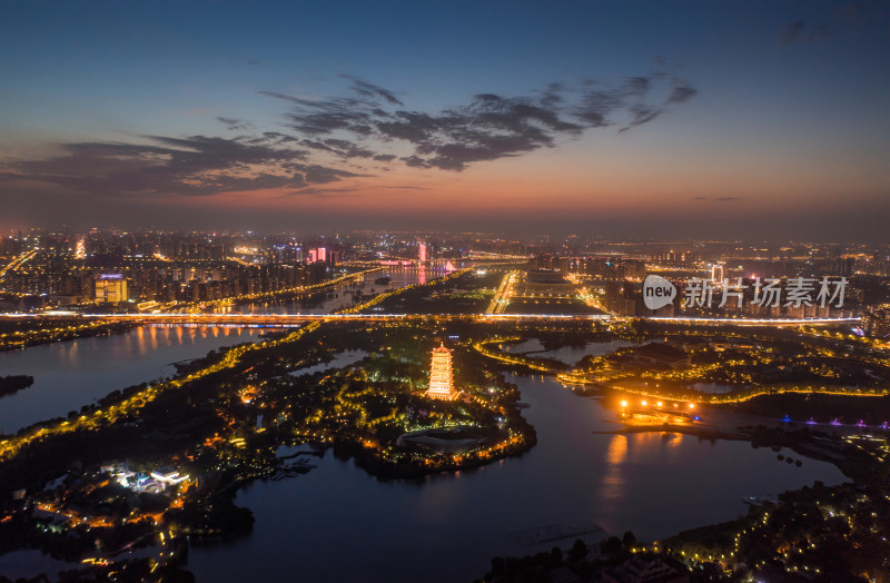 西安世园会夜景航拍