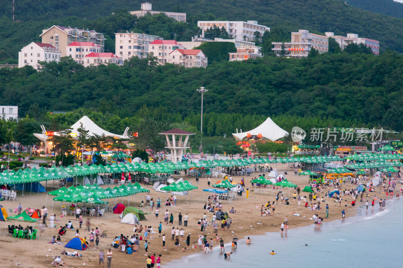 大连傅家庄公园海滨浴场夏季风光