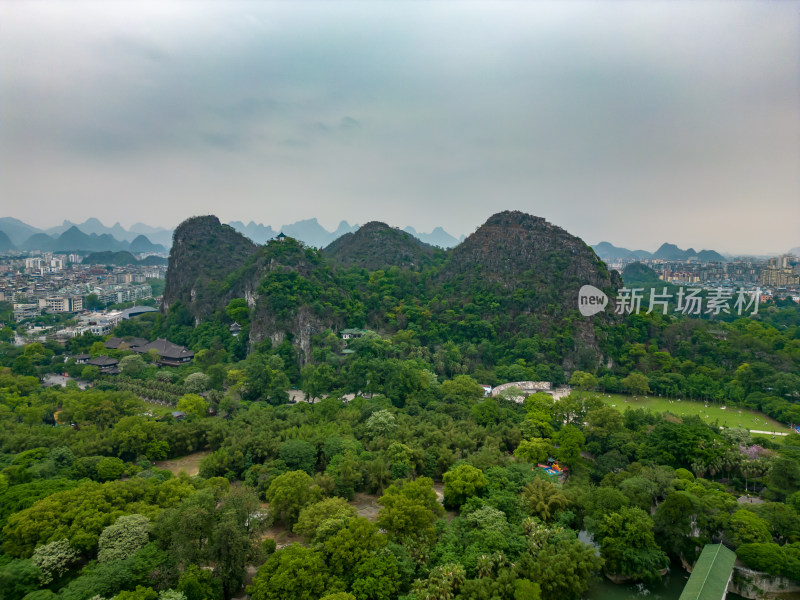 广西桂林两江四湖 A景区航拍摄影图