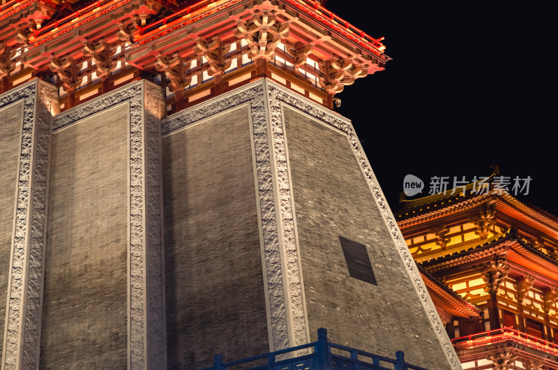 河南隋唐洛阳城，应天门国家遗址公园夜景