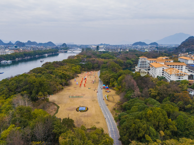 桂林訾洲公园航拍