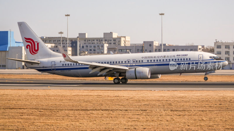 中国国际航空飞机停在机场