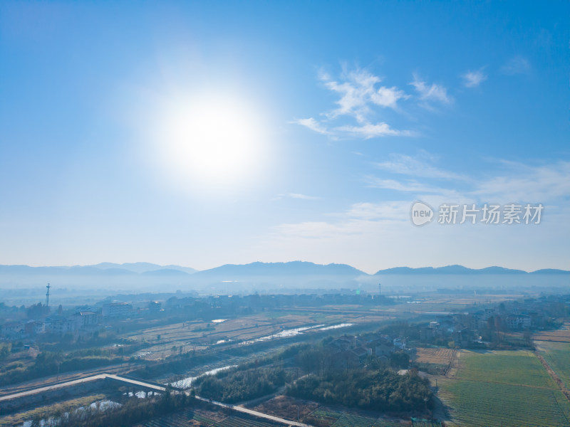 乡村田园风光航拍全景