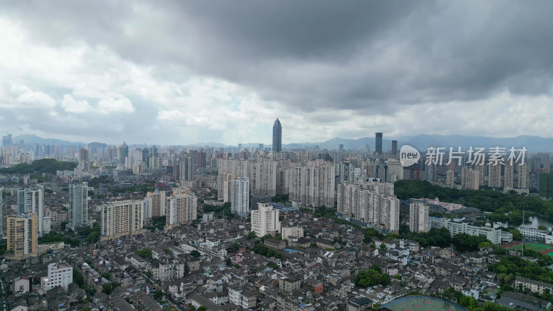 航拍浙江温州鹿城区城市建设