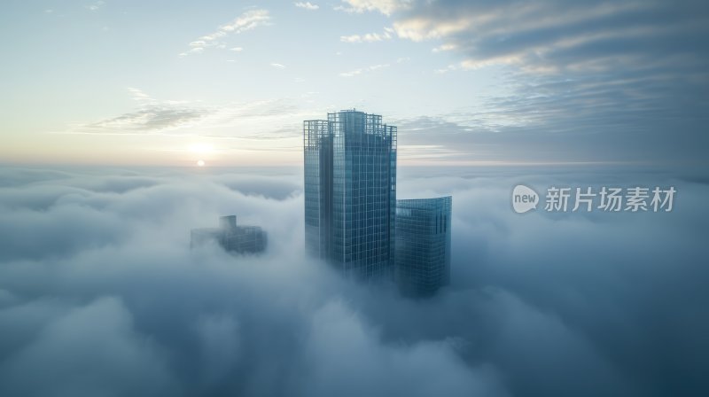 城市高空云端云海