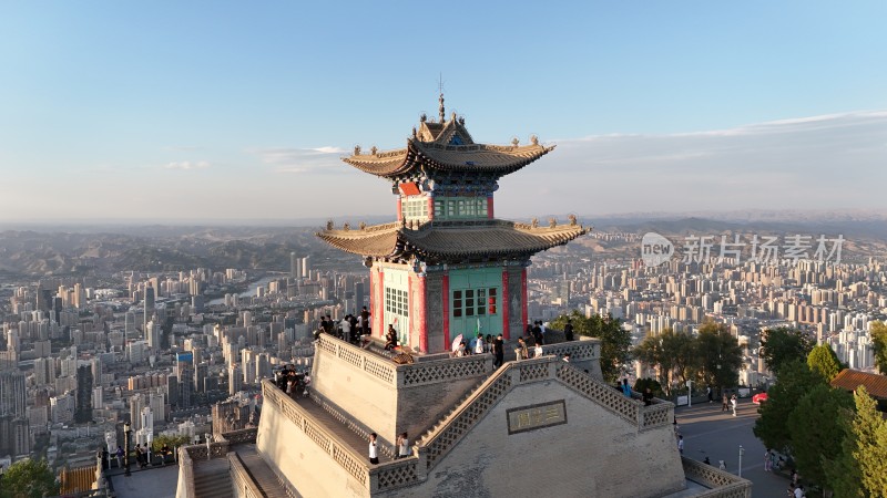 航拍兰州大景 兰山航拍 三台阁