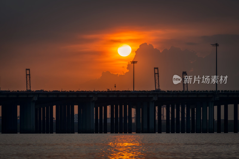 深圳前海演艺公园夕阳美景