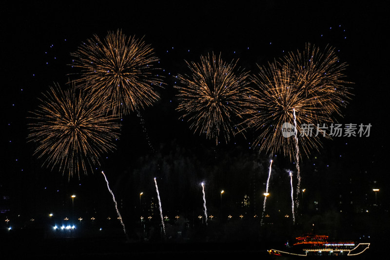 夜空绽放的绚烂烟花