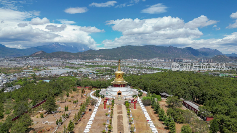 航拍云南丽江金塔景区4A景区