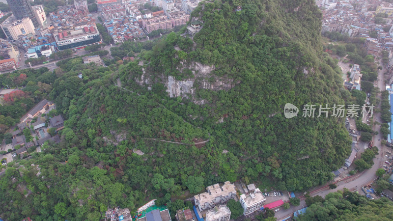 航拍广西柳州马鞍山公园