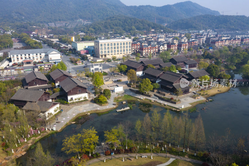 杭州拱墅区皋亭山景区风光航拍