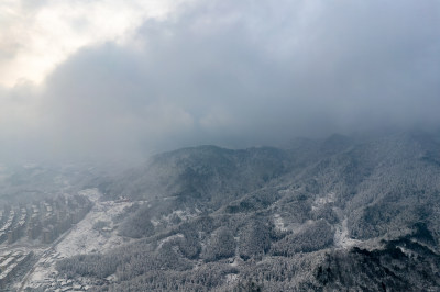 冬天雪景航拍