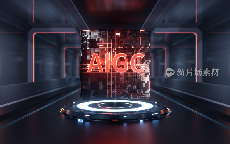 AIGC与科技感背景3D渲染