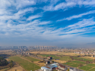 乡村田园风光航拍全景