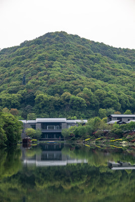 杭州湘湖风景区自然山水倒影景观