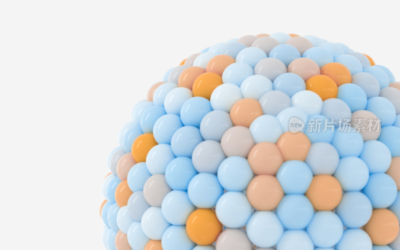 彩色聚集的球体 3D渲染