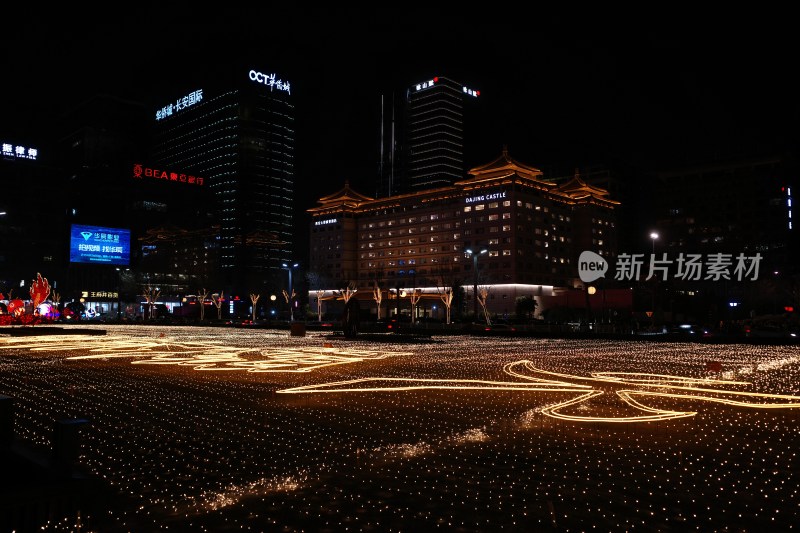 西安永宁门城市广场夜景及灯光装饰