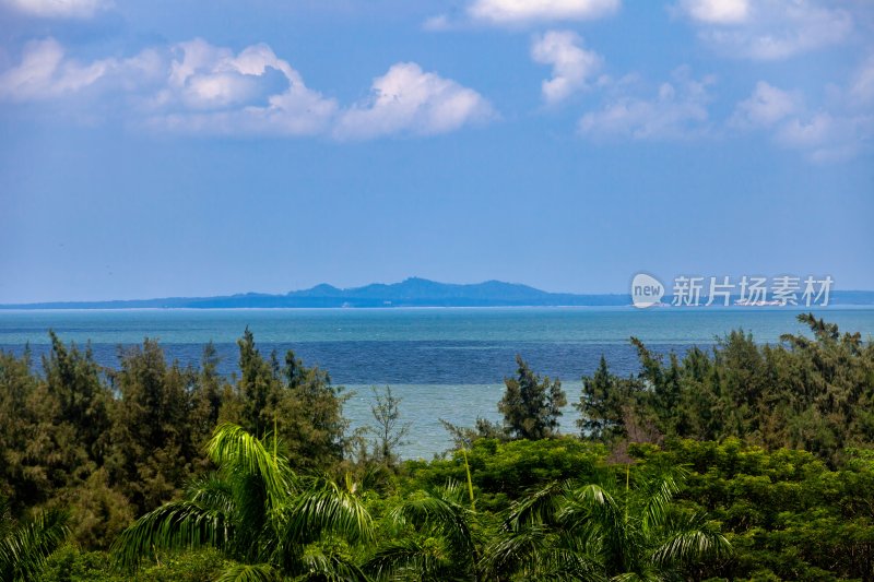 海南省海口鲁能希尔顿酒店的外景和游泳池