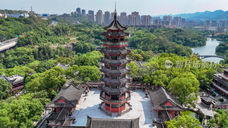 重庆华岩旅游风景区华岩寺航拍图