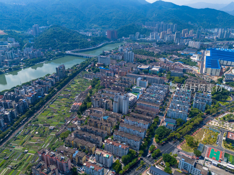 三明城市风光城市建设航拍图